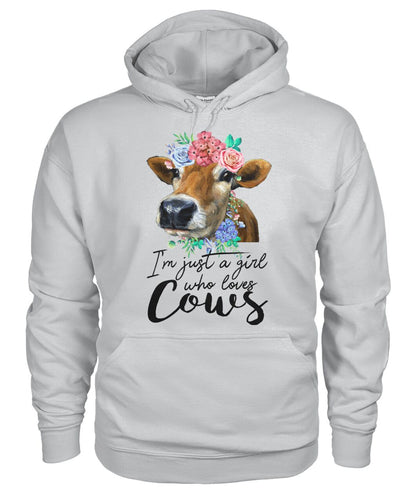 I'm just a girl who loves cows - Men's and Women's t-shirt , Vneck, Hoodies - myfunfarm - clothing acceessories shoes for cow lovers, pig, horse, cat, sheep, dog, chicken, goat farmer
