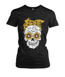 Skull sun Flowers for dog lovers - Men's and Women's t-shirt , hoodies - myfunfarm - clothing acceessories shoes for cow lovers, pig, horse, cat, sheep, dog, chicken, goat farmer