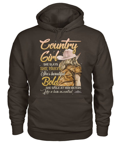 country girl she slays she prays shes beautiful - unisex  t-shirt , Hoodies