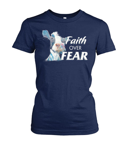 faith over fear - Men's and Women's t-shirt , Vneck, Hoodies - myfunfarm - clothing acceessories shoes for cow lovers, pig, horse, cat, sheep, dog, chicken, goat farmer