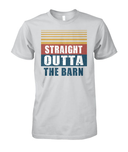 Straight outta the barn  - Men's and Women's t-shirt , Vneck, Hoodies - myfunfarm - clothing acceessories shoes for cow lovers, pig, horse, cat, sheep, dog, chicken, goat farmer