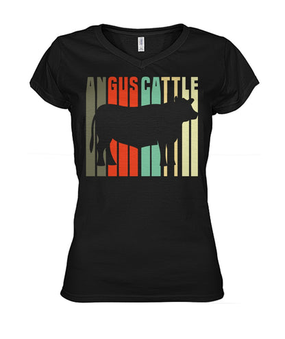 Angus vintage style - Men's and Women's t-shirt , Vneck, Hoodies - myfunfarm - clothing acceessories shoes for cow lovers, pig, horse, cat, sheep, dog, chicken, goat farmer