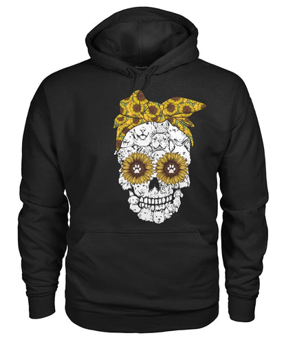 Skull sun Flowers for dog lovers - Men's and Women's t-shirt , hoodies - myfunfarm - clothing acceessories shoes for cow lovers, pig, horse, cat, sheep, dog, chicken, goat farmer
