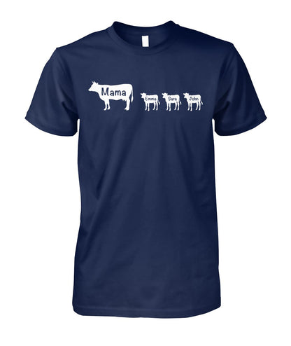 Custom name - Personalized Mama Cow unisex  t-shirt , Hoodies
