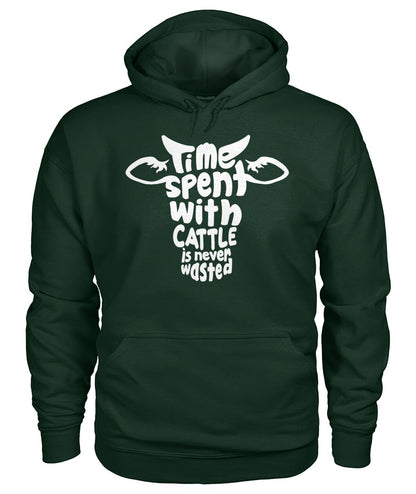Time spent with cattle is never wasted - funny design unisex  t-shirt , Hoodies - myfunfarm