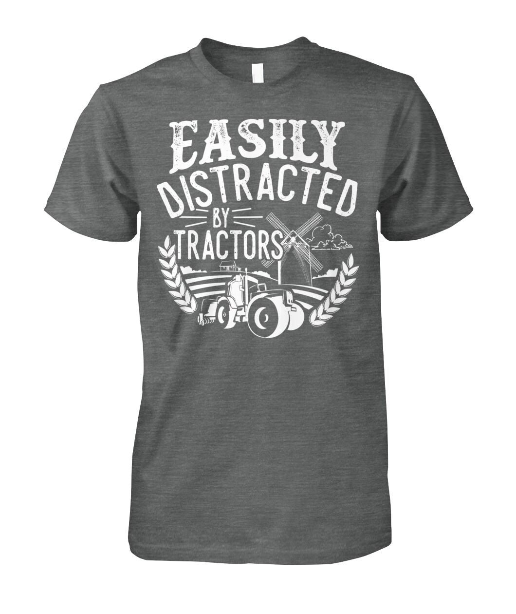 Easily distracted by tractors - Men's and Women's t-shirt , Vneck, Hoodies - myfunfarm - clothing acceessories shoes for cow lovers, pig, horse, cat, sheep, dog, chicken, goat farmer