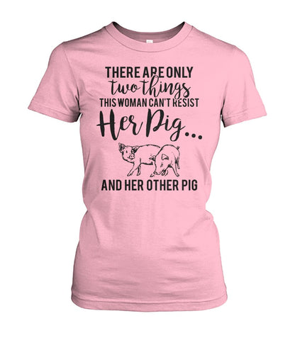 there are only two things pig  - Men's and Women's t-shirt , Vneck, Hoodies - myfunfarm - clothing acceessories shoes for cow lovers, pig, horse, cat, sheep, dog, chicken, goat farmer