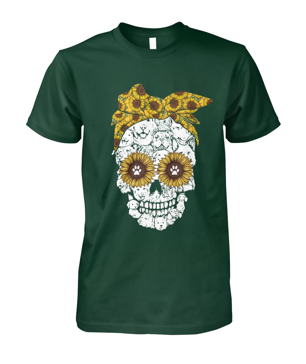 Skull sun Flowers for dog lovers - Men's and Women's t-shirt , hoodies - myfunfarm - clothing acceessories shoes for cow lovers, pig, horse, cat, sheep, dog, chicken, goat farmer