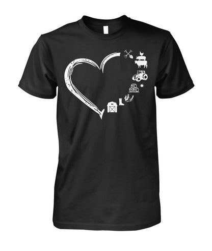 Heart  Farm Life - unisex  t-shirt , Hoodies - myfunfarm