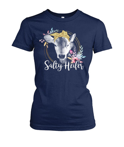Salty heifer  - Men's and Women's t-shirt , Vneck, Hoodies - myfunfarm - clothing acceessories shoes for cow lovers, pig, horse, cat, sheep, dog, chicken, goat farmer