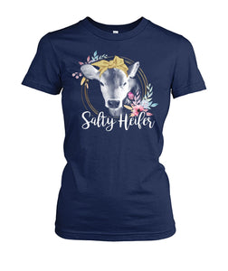 Salty heifer  - Men's and Women's t-shirt , Vneck, Hoodies - myfunfarm - clothing acceessories shoes for cow lovers, pig, horse, cat, sheep, dog, chicken, goat farmer