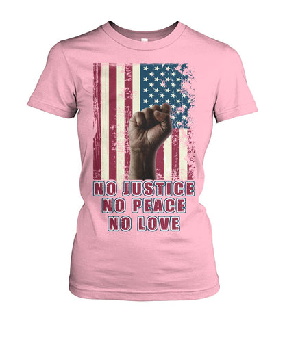 No justice no peace no love  - Men's and Women's t-shirt , Vneck, Hoodies - myfunfarm - clothing acceessories shoes for cow lovers, pig, horse, cat, sheep, dog, chicken, goat farmer