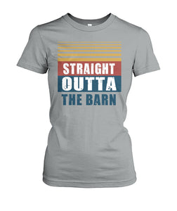 Straight outta the barn  - Men's and Women's t-shirt , Vneck, Hoodies - myfunfarm - clothing acceessories shoes for cow lovers, pig, horse, cat, sheep, dog, chicken, goat farmer