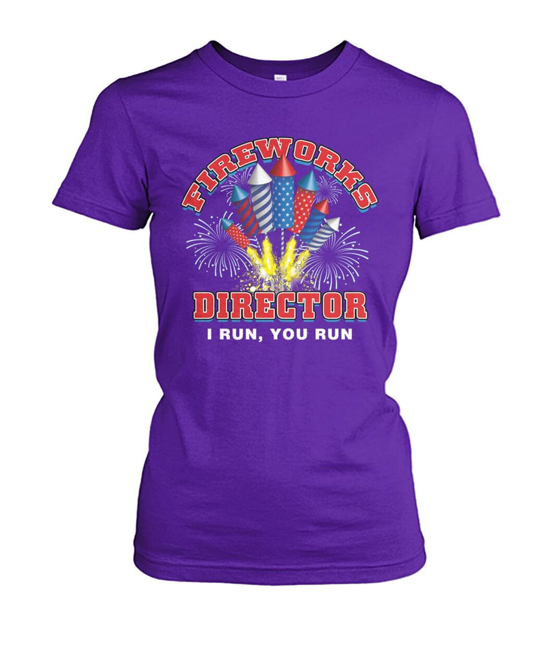 fireworks director i run, you run - Men's and Women's t-shirt , Vneck - myfunfarm - clothing acceessories shoes for cow lovers, pig, horse, cat, sheep, dog, chicken, goat farmer