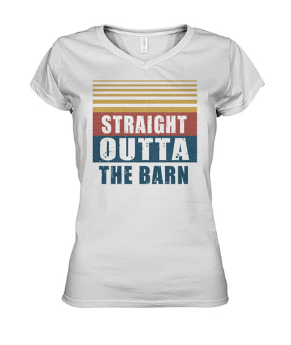 Straight outta the barn  - Men's and Women's t-shirt , Vneck, Hoodies - myfunfarm - clothing acceessories shoes for cow lovers, pig, horse, cat, sheep, dog, chicken, goat farmer