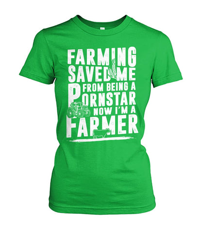 farming saved me  - Men's and Women's t-shirt , Vneck, Hoodies - myfunfarm