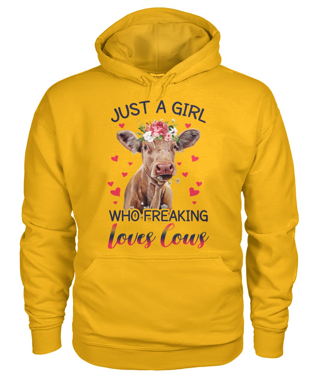 Just A girl who freaking loves cows - Unisex t-shirt , Hoodies - myfunfarm