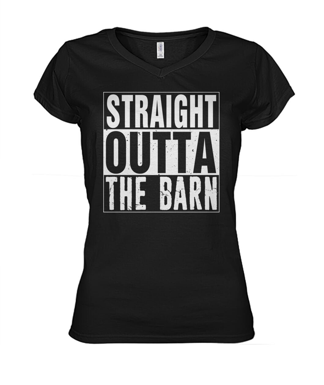 straight outta the barn  - Men's and Women's t-shirt , Vneck, Hoodies - myfunfarm - clothing acceessories shoes for cow lovers, pig, horse, cat, sheep, dog, chicken, goat farmer
