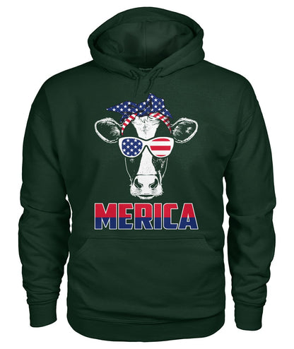 Merica cow lovers - funny design unisex  t-shirt , Hoodies - myfunfarm