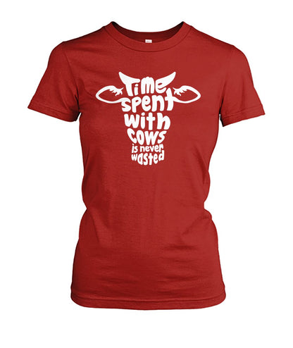 time spent with cows  - Men's and Women's t-shirt , Vneck, Hoodies - myfunfarm - clothing acceessories shoes for cow lovers, pig, horse, cat, sheep, dog, chicken, goat farmer