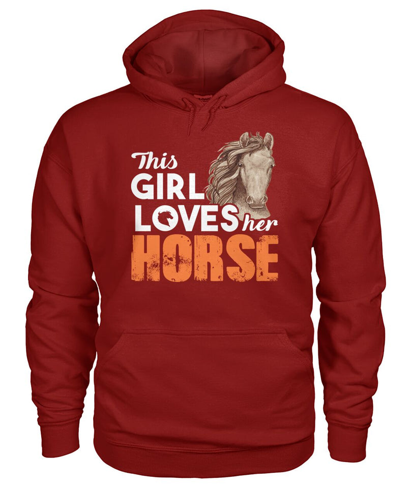 This girl loves her horse- Men's and Women's t-shirt , Vneck, Hoodies - myfunfarm - clothing acceessories shoes for cow lovers, pig, horse, cat, sheep, dog, chicken, goat farmer