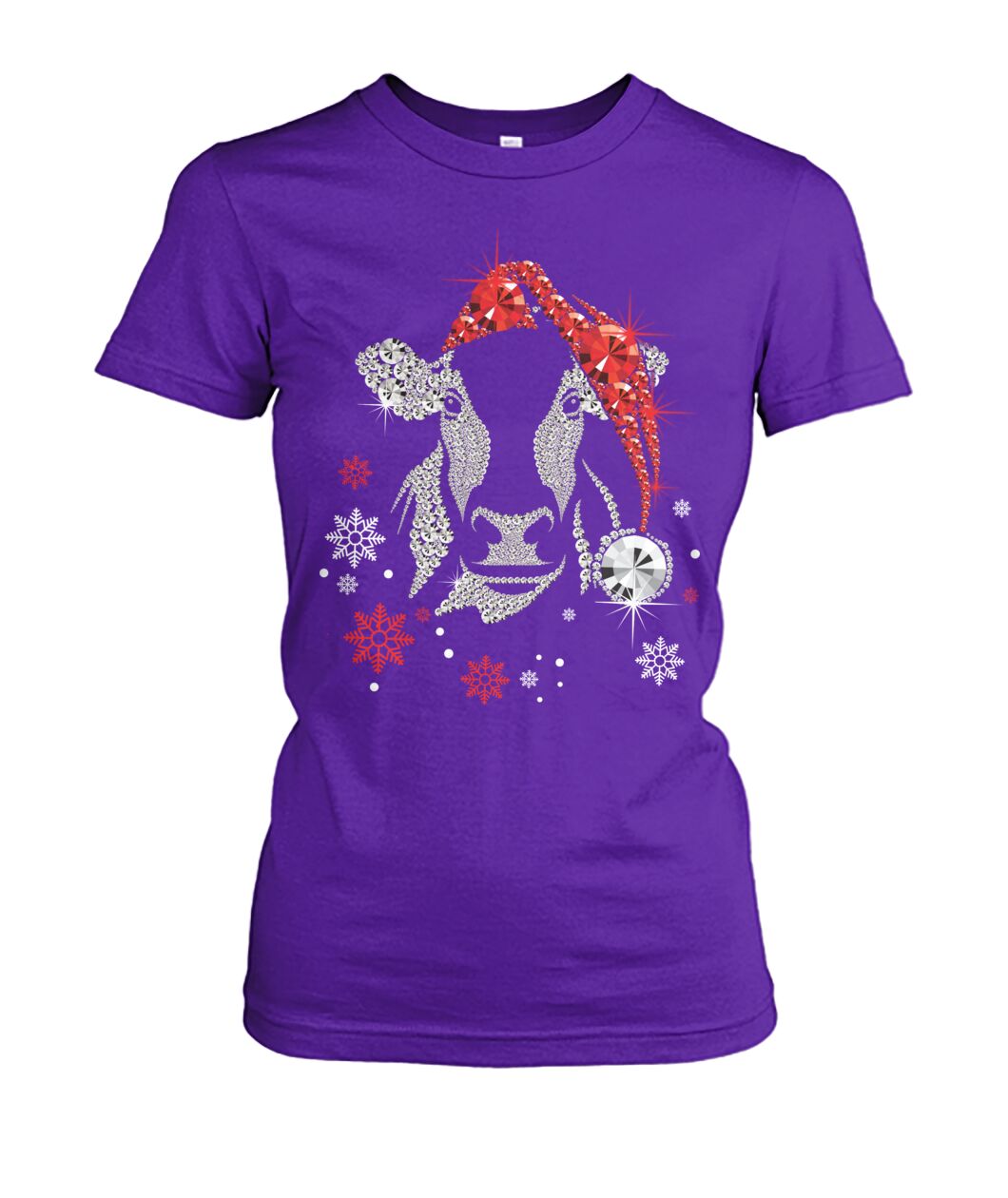 cow diamond fake christmas  - Men's and Women's t-shirt , Vneck, Hoodies - myfunfarm - clothing acceessories shoes for cow lovers, pig, horse, cat, sheep, dog, chicken, goat farmer
