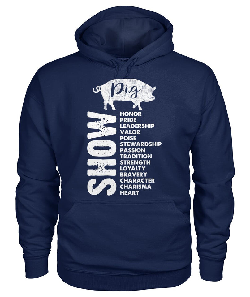 Show pig - Men's and Women's t-shirt , Vneck, Hoodies - myfunfarm - clothing acceessories shoes for cow lovers, pig, horse, cat, sheep, dog, chicken, goat farmer