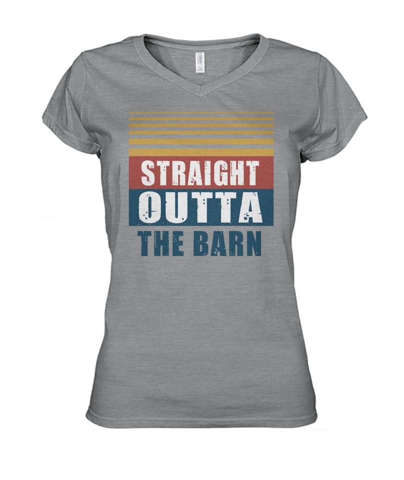 Straight outta the barn  - Men's and Women's t-shirt , Vneck, Hoodies - myfunfarm - clothing acceessories shoes for cow lovers, pig, horse, cat, sheep, dog, chicken, goat farmer