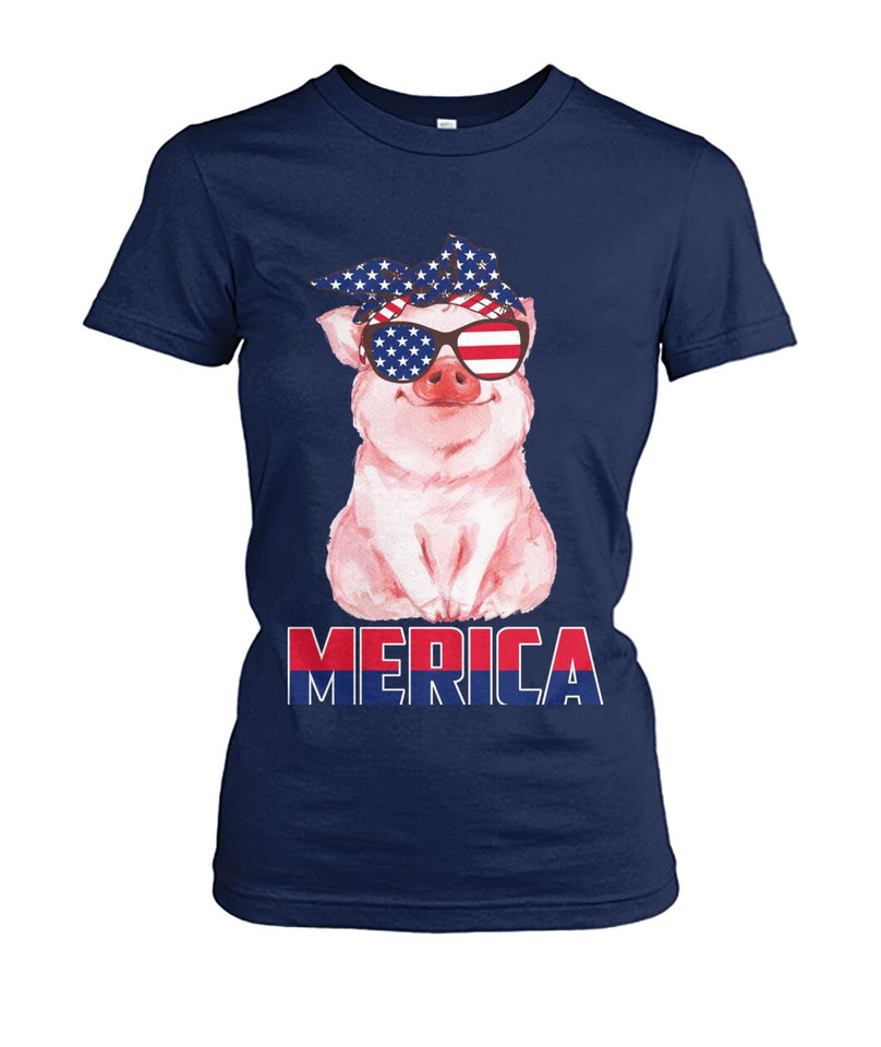 Love pig love america  - Men's and Women's t-shirt , Vneck, Hoodies - myfunfarm - clothing acceessories shoes for cow lovers, pig, horse, cat, sheep, dog, chicken, goat farmer