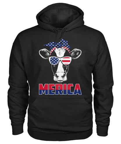 Merica cow lovers - funny design unisex  t-shirt , Hoodies - myfunfarm