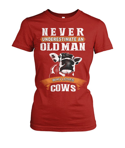 never underestimate an old man who  - Men's and Women's t-shirt , Vneck, Hoodies - myfunfarm - clothing acceessories shoes for cow lovers, pig, horse, cat, sheep, dog, chicken, goat farmer