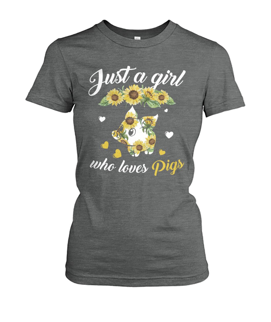 just a girl who loves pigs - Men's and Women's t-shirt , Vneck, Hoodies - myfunfarm - clothing acceessories shoes for cow lovers, pig, horse, cat, sheep, dog, chicken, goat farmer