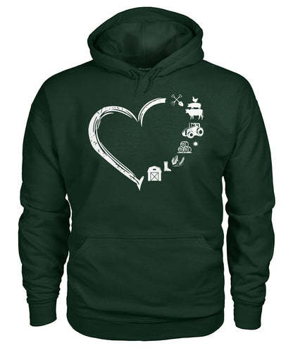 Heart  Farm Life - unisex  t-shirt , Hoodies - myfunfarm