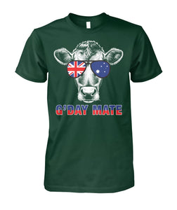 G'day Mate - Men's and Women's t-shirt , Vneck, Hoodies - myfunfarm - clothing acceessories shoes for cow lovers, pig, horse, cat, sheep, dog, chicken, goat farmer