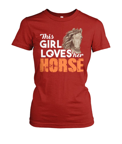 This girl loves her horse- Men's and Women's t-shirt , Vneck, Hoodies - myfunfarm - clothing acceessories shoes for cow lovers, pig, horse, cat, sheep, dog, chicken, goat farmer