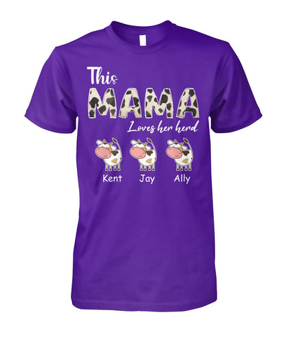 This Mama Loves her herd - personalized t-shirt, Hoodies - myfunfarm