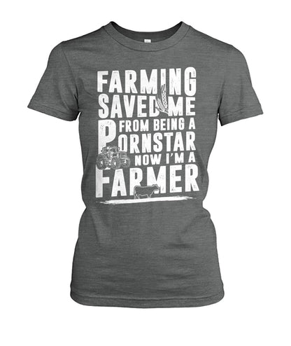 farming saved me  - Men's and Women's t-shirt , Vneck, Hoodies - myfunfarm