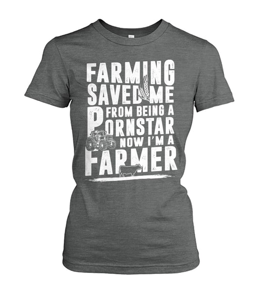 farming saved me  - Men's and Women's t-shirt , Vneck, Hoodies - myfunfarm