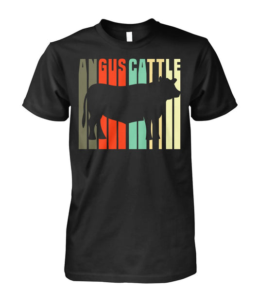 Angus vintage style - Men's and Women's t-shirt , Vneck, Hoodies - myfunfarm - clothing acceessories shoes for cow lovers, pig, horse, cat, sheep, dog, chicken, goat farmer