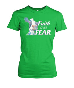 faith over fear - Men's and Women's t-shirt , Vneck, Hoodies - myfunfarm - clothing acceessories shoes for cow lovers, pig, horse, cat, sheep, dog, chicken, goat farmer