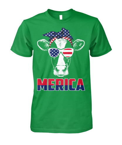 Merica cow lovers - funny design unisex  t-shirt , Hoodies - myfunfarm