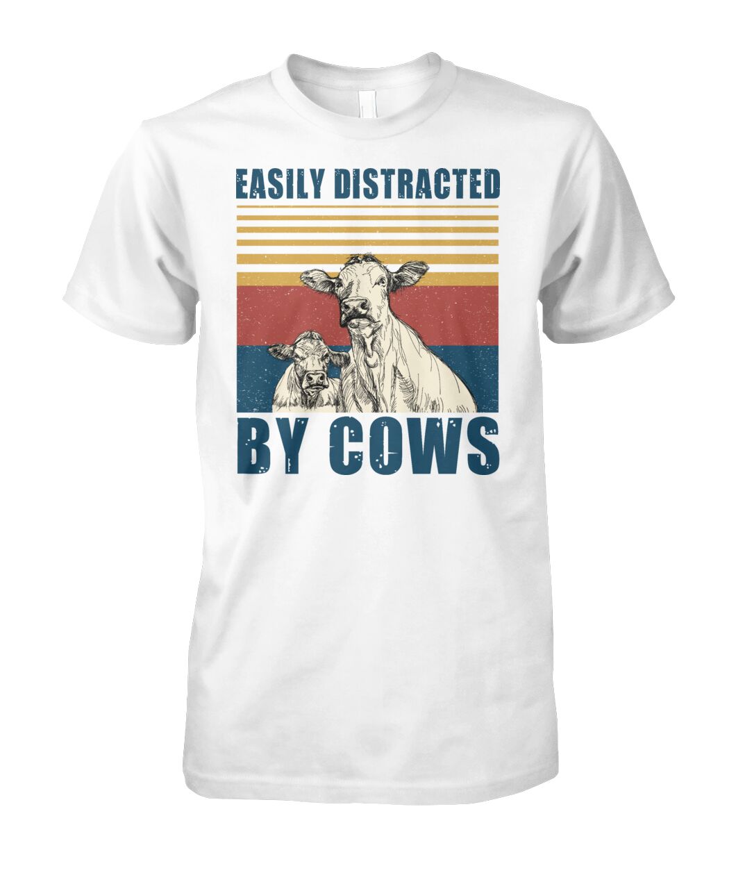 Easily distracted by cows  - Men's and Women's t-shirt , Vneck, Hoodies - myfunfarm - clothing acceessories shoes for cow lovers, pig, horse, cat, sheep, dog, chicken, goat farmer