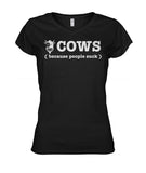 Cow because people suck - Men's and Women's t-shirt , Vneck, Hoodies - myfunfarm - clothing acceessories shoes for cow lovers, pig, horse, cat, sheep, dog, chicken, goat farmer