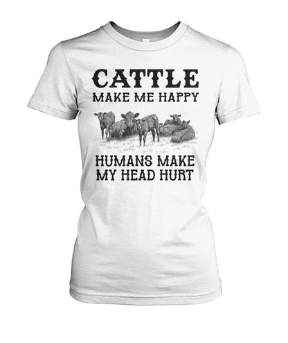Cattle make me happy - unisex  t-shirt , Hoodies - myfunfarm