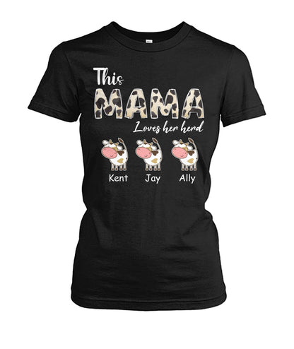 This Mama Loves her herd - personalized t-shirt, Hoodies - myfunfarm