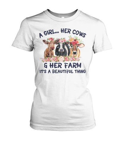 A girl ... Her cows and Her Farm - Unisex t-shirt , Hoodies