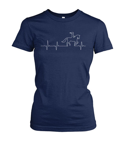 Heart beat of girl loves horse - Men's and Women's t-shirt , Vneck, Hoodies - myfunfarm - clothing acceessories shoes for cow lovers, pig, horse, cat, sheep, dog, chicken, goat farmer