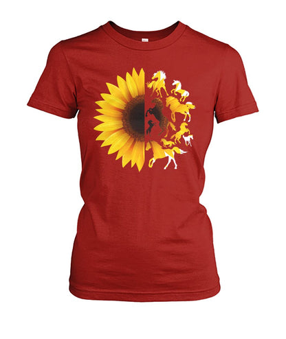 Horse sunflowers - Men's and Women's t-shirt , Vneck, Hoodies - myfunfarm - clothing acceessories shoes for cow lovers, pig, horse, cat, sheep, dog, chicken, goat farmer