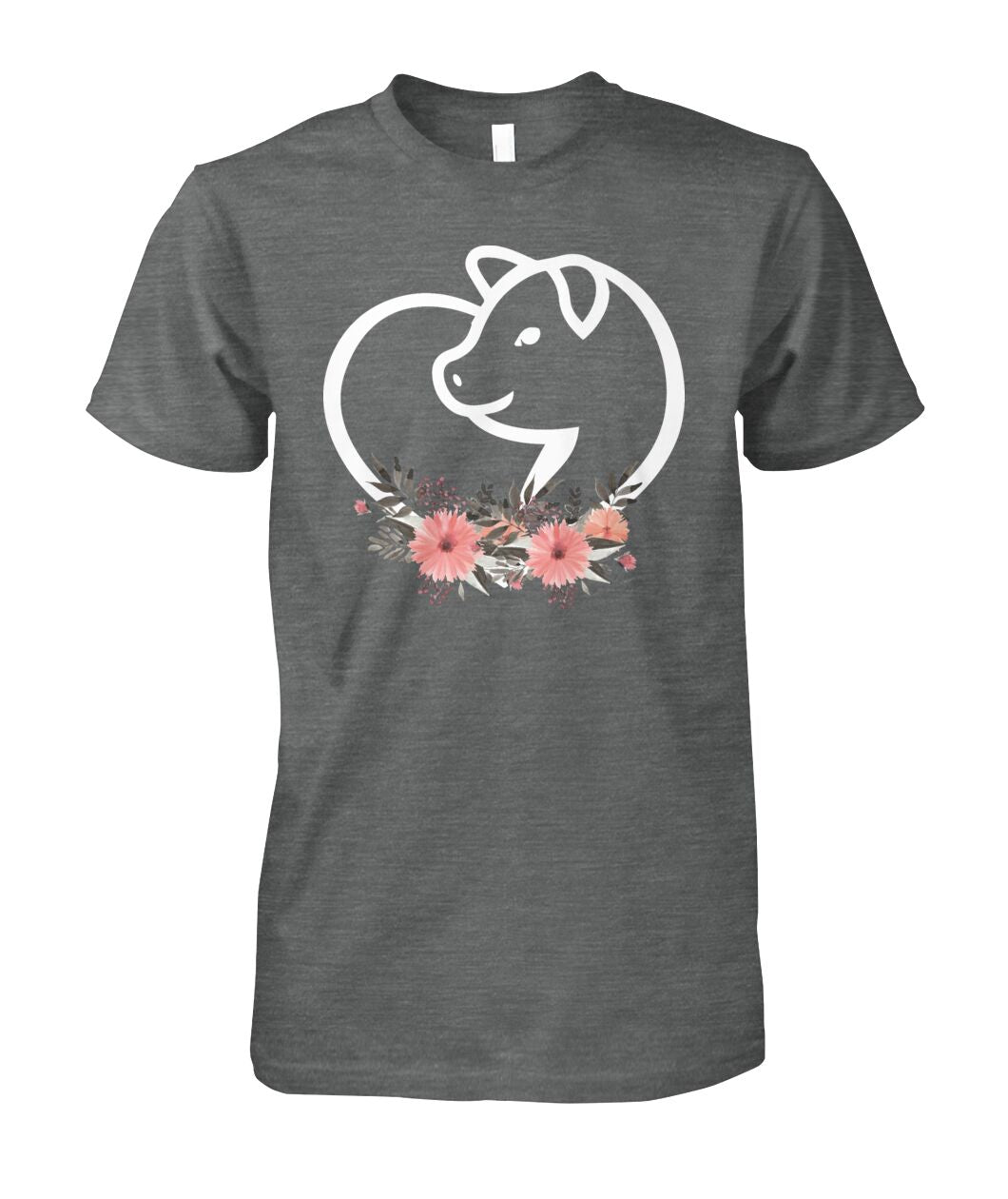 Heart flowers Pig - Men's and Women's t-shirt , Vneck, Hoodies - myfunfarm - clothing acceessories shoes for cow lovers, pig, horse, cat, sheep, dog, chicken, goat farmer