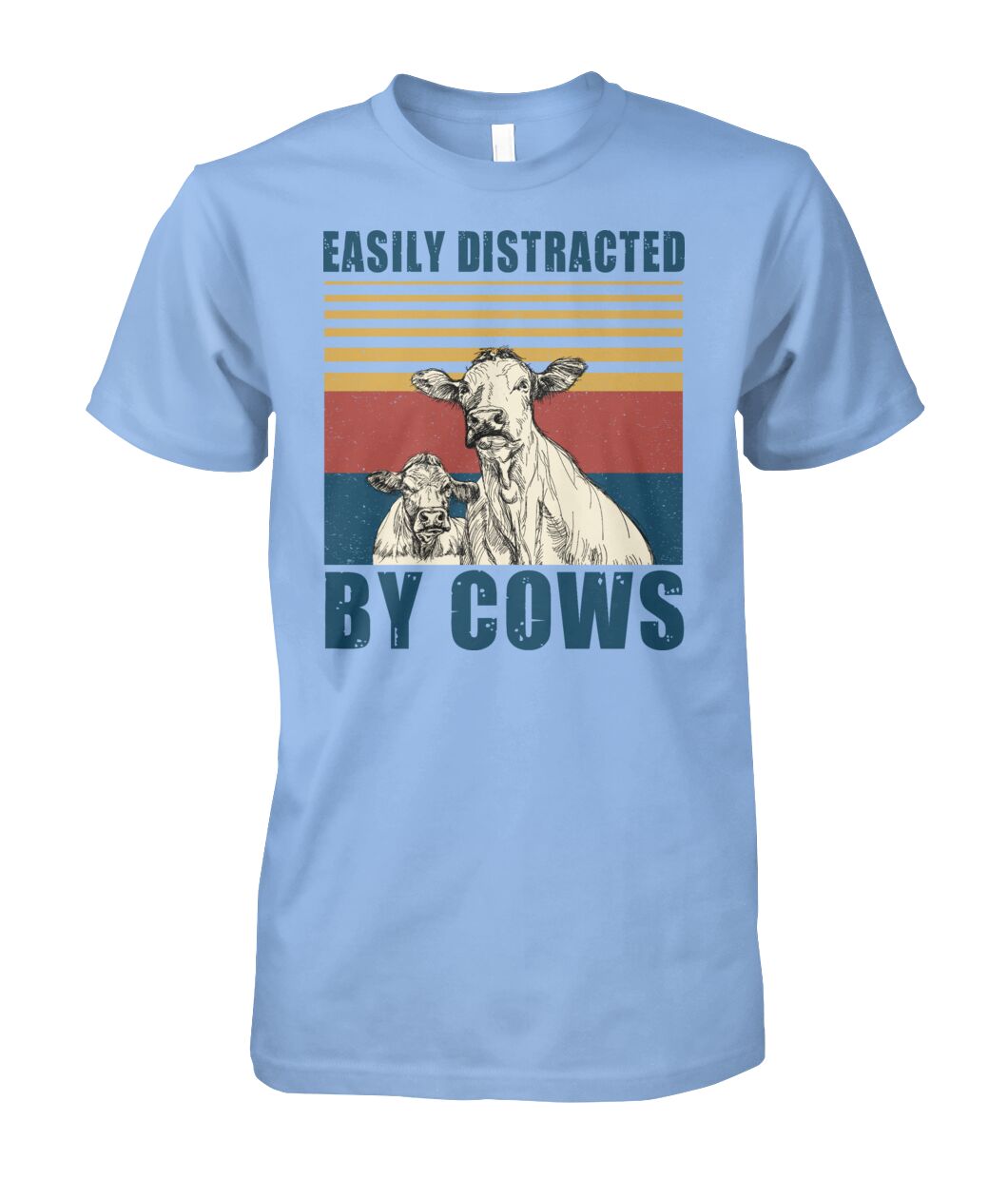 Easily distracted by cows  - Men's and Women's t-shirt , Vneck, Hoodies - myfunfarm - clothing acceessories shoes for cow lovers, pig, horse, cat, sheep, dog, chicken, goat farmer